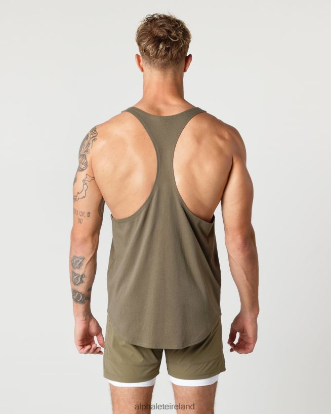 Clothing IE Alphalete Men Heavy Cotton Core Stringer Oak Green 2L4400597 - Image 2