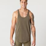 Clothing IE Alphalete Men Heavy Cotton Core Stringer Oak Green 2L4400597