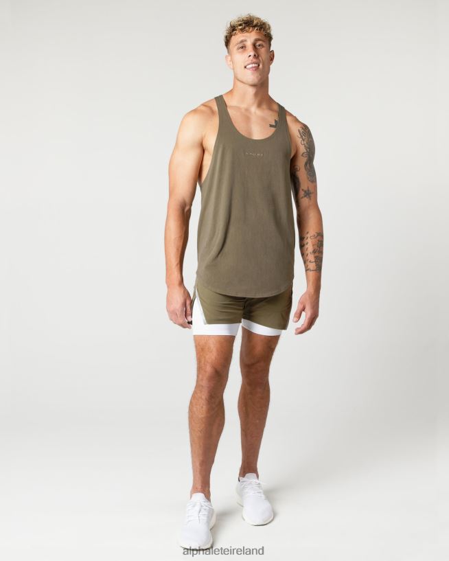 Clothing IE Alphalete Men Heavy Cotton Core Stringer Oak Green 2L4400597 - Image 3