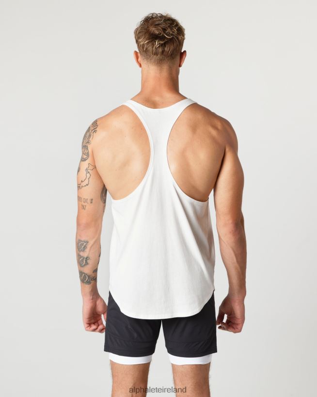 Clothing IE Alphalete Men Heavy Cotton Core Stringer Shell White 2L4400594 - Image 2