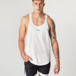 Clothing IE Alphalete Men Heavy Cotton Core Stringer Shell White 2L4400594
