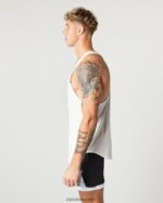 Clothing IE Alphalete Men Heavy Cotton Core Stringer Shell White 2L4400594 - Image 4