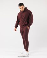 Clothing IE Alphalete Men Identity Pro Hoodie Sangria Red 2L4400624 - Image 2