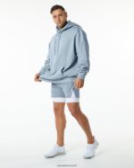 Clothing IE Alphalete Men Infinity Speed Short 5.5" Fog Blue 2L4400703 - Image 2