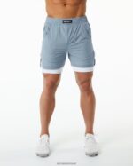 Clothing IE Alphalete Men Infinity Speed Short 5.5" Fog Blue 2L4400703 - Image 4