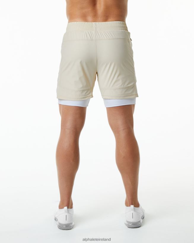 Clothing IE Alphalete Men Infinity Speed Short 5.5" Vanilla Brown 2L4400705 - Image 2