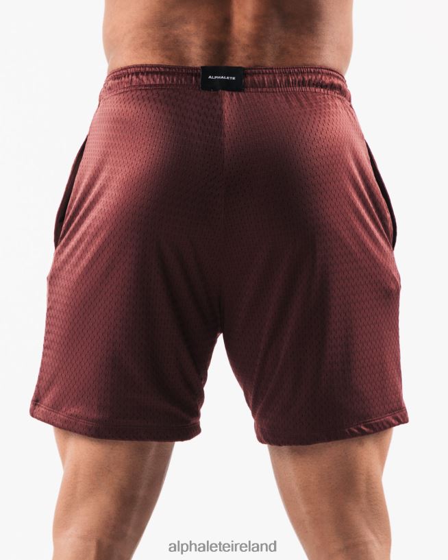 Clothing IE Alphalete Men LDB More Mesh Short 6" Burgundy Red 2L4400669 - Image 4