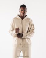 Clothing IE Alphalete Men Origin Full-Zip Jacket Sea Salt Brown 2L4400610