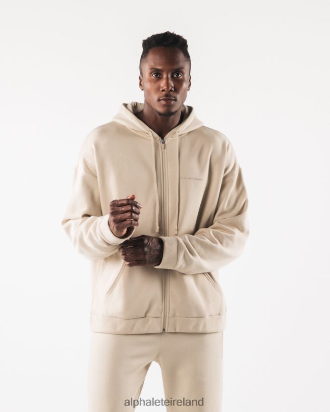 Clothing IE Alphalete Men Origin Full-Zip Jacket Sea Salt Brown 2L4400610 - Image 1