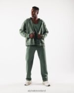 Clothing IE Alphalete Men Origin Full-Zip Jacket Serene Green 2L4400613 - Image 2