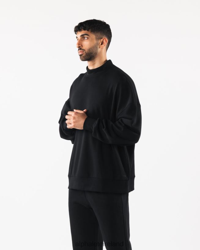 Clothing IE Alphalete Men Origin Mock Neck LS Black 2L4400753 - Image 3