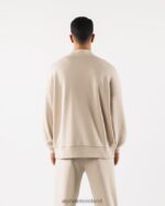 Clothing IE Alphalete Men Origin Mock Neck LS Sea Salt Brown 2L4400750 - Image 4