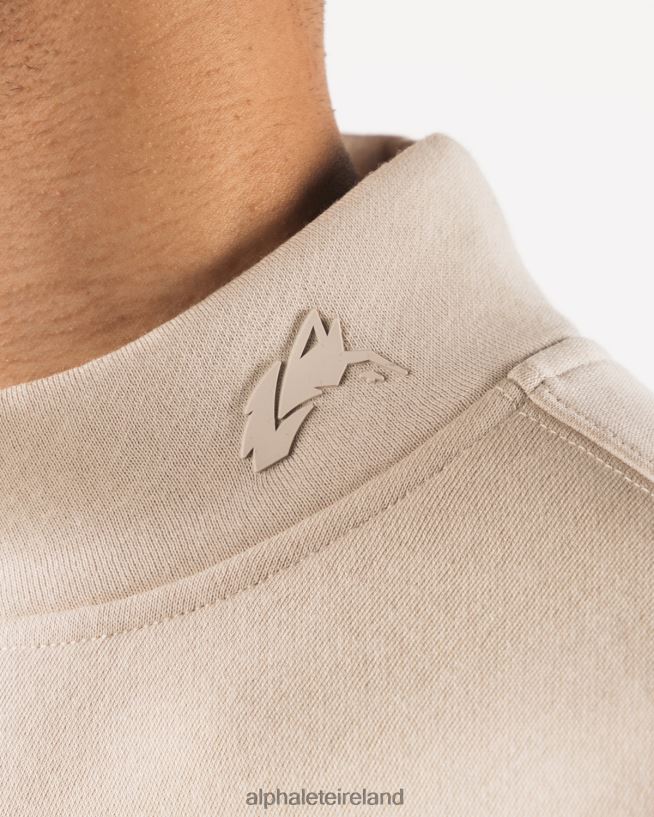 Clothing IE Alphalete Men Origin Mock Neck LS Sea Salt Brown 2L4400750 - Image 5