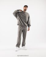 Clothing IE Alphalete Men Origin Mock Neck LS Sterling Grey 2L4400752 - Image 2