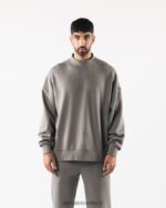 Clothing IE Alphalete Men Origin Mock Neck LS Sterling Grey 2L4400752