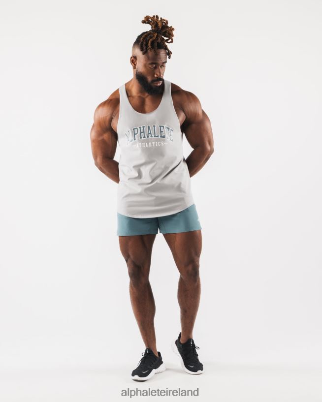 Clothing IE Alphalete Men Paisley Print Raw Cut Tank Athletic Grey 2L4400581 - Image 2