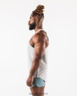Clothing IE Alphalete Men Paisley Print Raw Cut Tank Athletic Grey 2L4400581 - Image 3