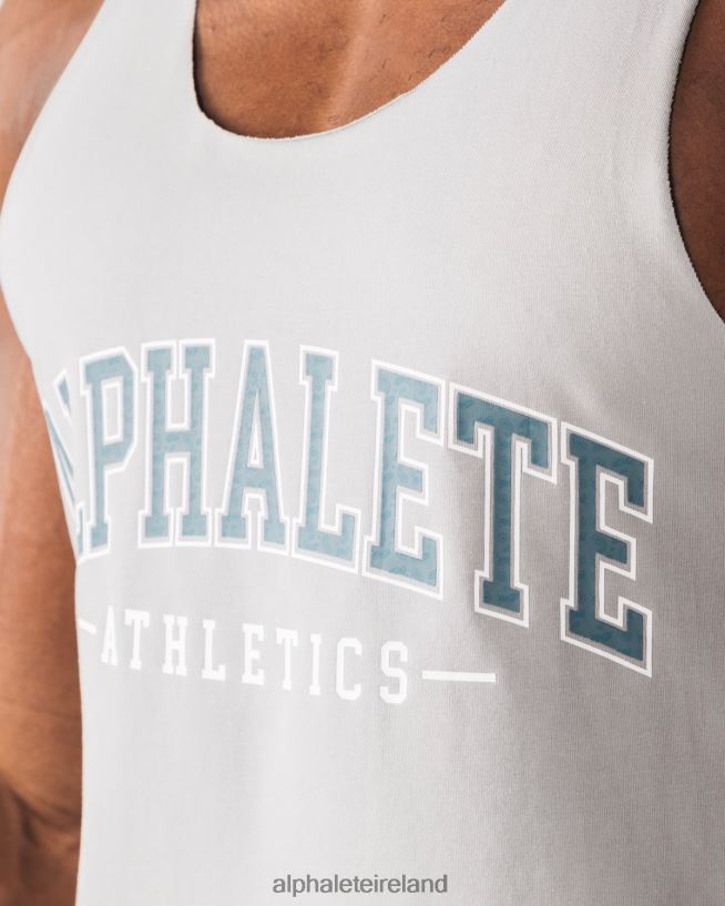 Clothing IE Alphalete Men Paisley Print Raw Cut Tank Athletic Grey 2L4400581 - Image 5