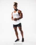 Clothing IE Alphalete Men Paisley Print Raw Cut Tank White 2L4400578 - Image 2