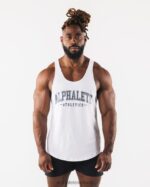 Clothing IE Alphalete Men Paisley Print Raw Cut Tank White 2L4400578