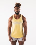 Clothing IE Alphalete Men Paisley Print Raw Cut Tank Yellow 2L4400579