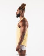 Clothing IE Alphalete Men Paisley Print Raw Cut Tank Yellow 2L4400579 - Image 3