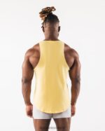 Clothing IE Alphalete Men Paisley Print Raw Cut Tank Yellow 2L4400579 - Image 4