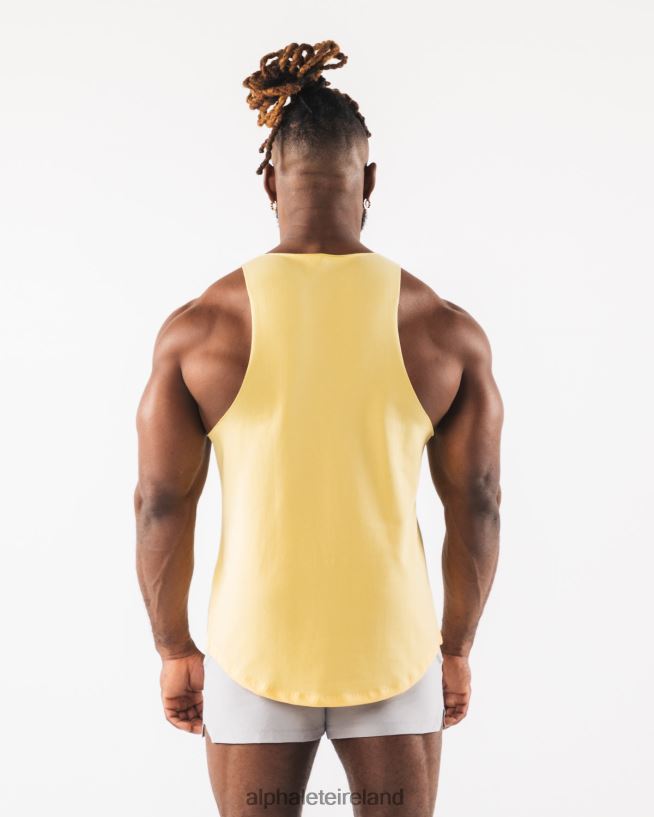 Clothing IE Alphalete Men Paisley Print Raw Cut Tank Yellow 2L4400579 - Image 4