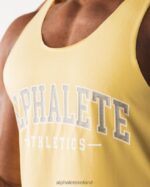 Clothing IE Alphalete Men Paisley Print Raw Cut Tank Yellow 2L4400579 - Image 5