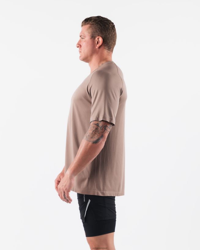 Clothing IE Alphalete Men Wolf Head Airtech Tee Creamy Beige Brown 2L4400516 - Image 3