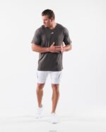Clothing IE Alphalete Men Wolf Head Airtech Tee Dusty Concrete Grey 2L4400518 - Image 2
