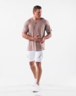 Clothing IE Alphalete Men Wolf Head Airtech Tee Porcelain Brown 2L4400514 - Image 2