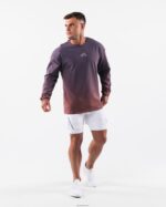 Clothing IE Alphalete Men Wolf Head LS Tee Dusty Rose Gradient Purple 2L4400494 - Image 2
