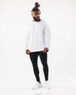 Clothing IE Alphalete Men Wolf Head LS Tee White 2L4400542 - Image 2