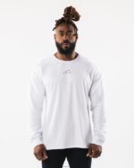 Clothing IE Alphalete Men Wolf Head LS Tee White 2L4400542