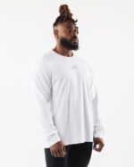 Clothing IE Alphalete Men Wolf Head LS Tee White 2L4400542 - Image 3