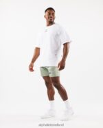 Clothing IE Alphalete Men Wolf Head Mesh Short 6" Sage Green 2L4400661 - Image 2