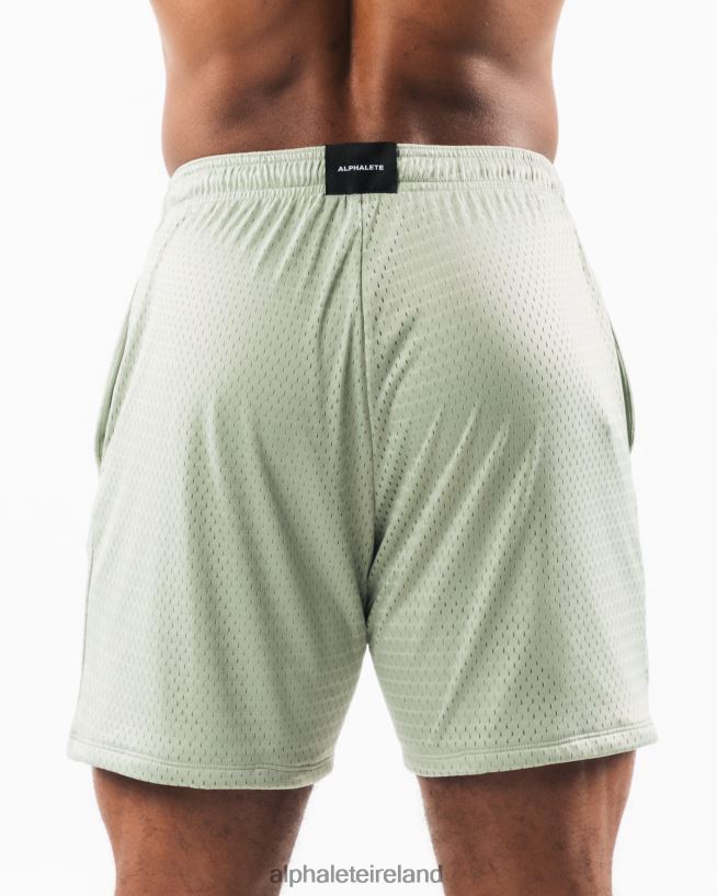 Clothing IE Alphalete Men Wolf Head Mesh Short 6" Sage Green 2L4400661 - Image 4