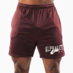 Clothing IE Alphalete Men Wolf Head Mesh Short 6" Sangria Red 2L4400659