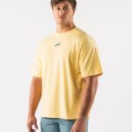 Clothing IE Alphalete Men Wolf Head Paisley Print Tee Yellow 2L4400527
