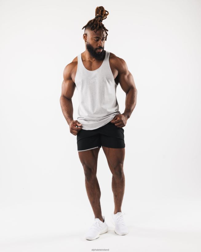 Clothing IE Alphalete Men Wolf Head Raw Cut Tank Heather Grey 2L4400593 - Image 2