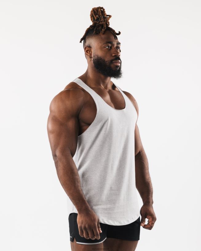 Clothing IE Alphalete Men Wolf Head Raw Cut Tank Heather Grey 2L4400593 - Image 3