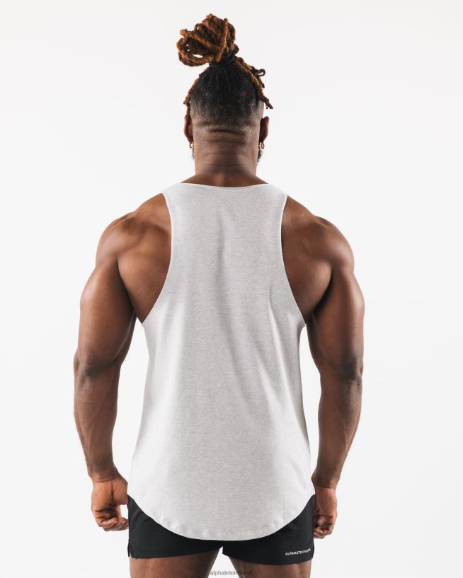 Clothing IE Alphalete Men Wolf Head Raw Cut Tank Heather Grey 2L4400593 - Image 4