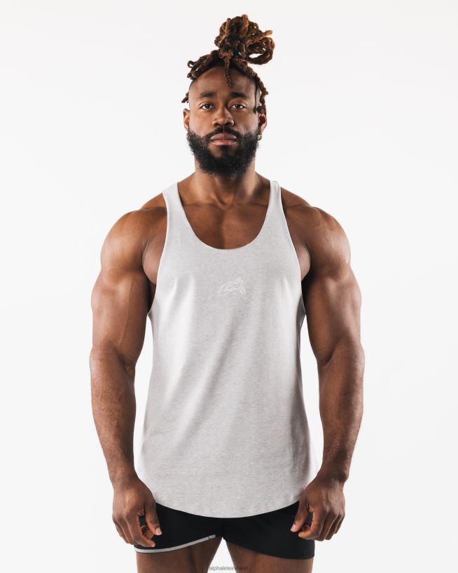 Clothing IE Alphalete Men Wolf Head Raw Cut Tank Heather Grey 2L4400593 - Image 1