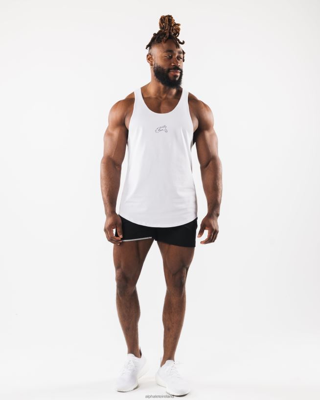 Clothing IE Alphalete Men Wolf Head Raw Cut Tank White 2L4400592 - Image 2