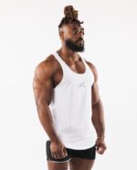Clothing IE Alphalete Men Wolf Head Raw Cut Tank White 2L4400592 - Image 3
