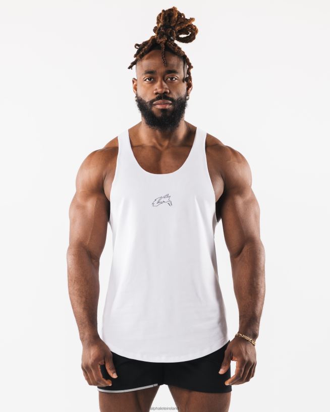 Clothing IE Alphalete Men Wolf Head Raw Cut Tank White 2L4400592 - Image 1