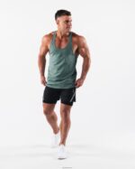 Clothing IE Alphalete Men Wolf Head Stringer Sage Green 2L4400561 - Image 2