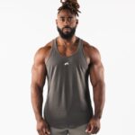 Clothing IE Alphalete Men Wolf Head Tank Pewter Brown 2L4400568