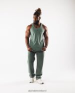 Clothing IE Alphalete Men Wolf Head Tank Sage Green 2L4400567 - Image 2